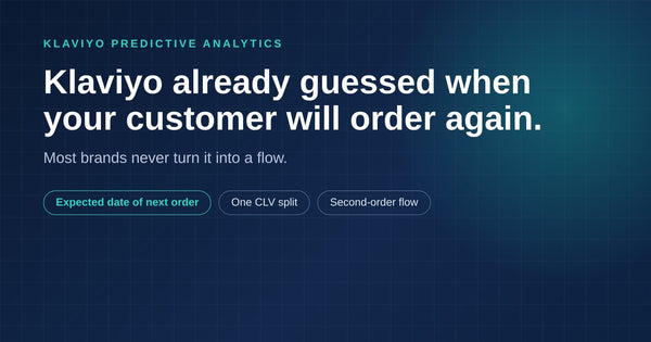 Klaviyo Already Guessed When Your Customer Will Order Again. Most Brands Never Use It.