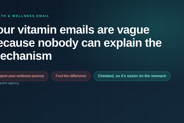 Your Vitamin Emails Are Vague Because Nobody On The Team Can Explain The Mechanism