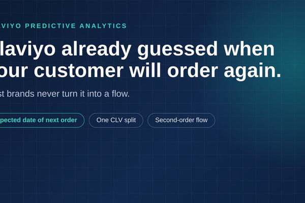 Klaviyo Already Guessed When Your Customer Will Order Again. Most Brands Never Use It.
